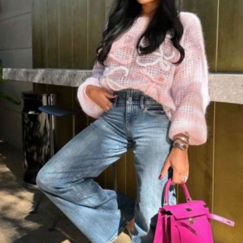 Anagram knit oversized mohair sweater
